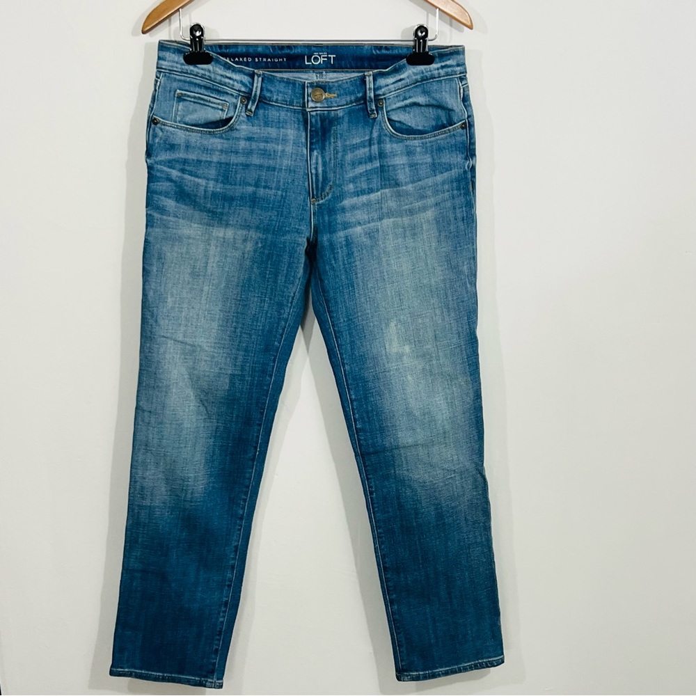 Ann Taylor LOFT Relaxed Straight Mid Rise 5 Pocket Classic Everyday Streetwear